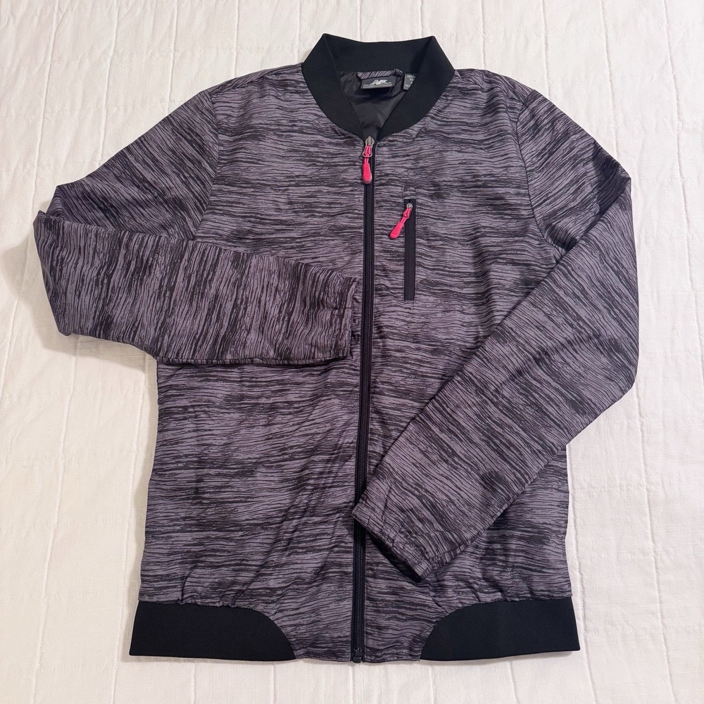 New Balance Women's Wind Breaker Jacket SMALL Full Zip Running Gray Marbled
